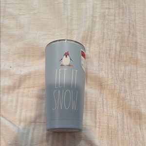 Rae Dunn Blue Tumbler with Penguin Design